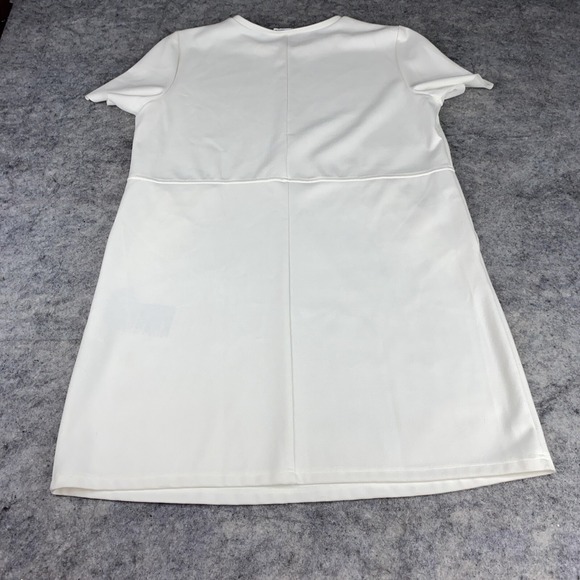 Zara Mini Dress Women's XL Off White Faux‎ Suede With Front Pockets Casual - Picture 8 of 9